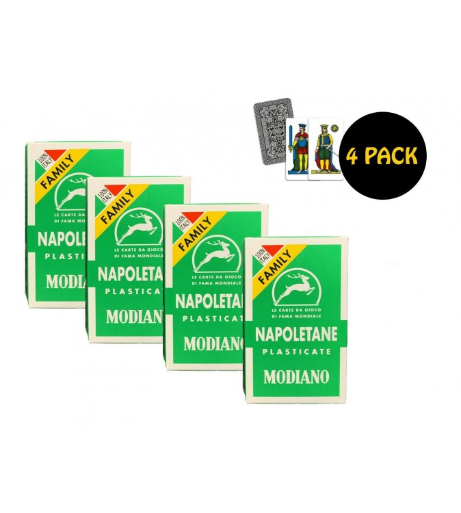 CARTE DA GIOCO NAPOLETANE MODIANO VERDE PLASTIFICATE LINEA FAMILY